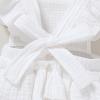 imageYOUNGER TREE Toddler Baby Girl Ruffled Sleeveless Romper Casual Summer Jumpsuit Cotton Linen ClothesRuffle Romper White