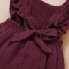 imageYOUNGER TREE Toddler Baby Girl Ruffled Sleeveless Romper Casual Summer Jumpsuit Cotton Linen ClothesWine Red