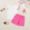 imageYOUNGER TREE Toddler Baby Girls Clothes Sunflower Tshirt  Bowknot Shorts with Cute Summer Girl Clothes SetDoughnut