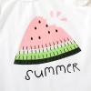 imageYOUNGER TREE Toddler Baby Girls Clothes Sunflower Tshirt  Bowknot Shorts with Cute Summer Girl Clothes SetGreen Watermelon