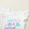 imageYOUNGER TREE Toddler Baby Girls Clothes Sunflower Tshirt  Bowknot Shorts with Cute Summer Girl Clothes SetMermaid