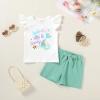 imageYOUNGER TREE Toddler Baby Girls Clothes Sunflower Tshirt  Bowknot Shorts with Cute Summer Girl Clothes SetMermaid
