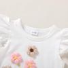 imageYOUNGER TREE Toddler Baby Girls Clothes Sunflower Tshirt  Bowknot Shorts with Cute Summer Girl Clothes SetPink Flower
