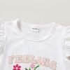 imageYOUNGER TREE Toddler Baby Girls Clothes Sunflower Tshirt  Bowknot Shorts with Cute Summer Girl Clothes SetStrawberry