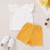 imageYOUNGER TREE Toddler Baby Girls Clothes Sunflower Tshirt  Bowknot Shorts with Cute Summer Girl Clothes SetYellow