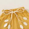 imageYOUNGER TREE Toddler Baby Girls Clothes Watermelon Tshirt  Linen Shorts with Belt Cute Summer Short SetBee Happy