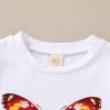 imageYOUNGER TREE Toddler Baby Girls Clothes Watermelon Tshirt  Linen Shorts with Belt Cute Summer Short SetButterfly