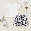 imageYOUNGER TREE Toddler Baby Girls Clothes Watermelon Tshirt  Linen Shorts with Belt Cute Summer Short SetCute Cow