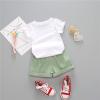 imageYOUNGER TREE Toddler Baby Girls Clothes Watermelon Tshirt  Linen Shorts with Belt Cute Summer Short SetGreen