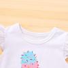 imageYOUNGER TREE Toddler Baby Girls Clothes Watermelon Tshirt  Linen Shorts with Belt Cute Summer Short SetIce Cream