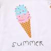 imageYOUNGER TREE Toddler Baby Girls Clothes Watermelon Tshirt  Linen Shorts with Belt Cute Summer Short SetIce Cream