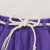 imageYOUNGER TREE Toddler Baby Girls Clothes Watermelon Tshirt  Linen Shorts with Belt Cute Summer Short SetIce Cream Purple