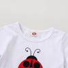 imageYOUNGER TREE Toddler Baby Girls Clothes Watermelon Tshirt  Linen Shorts with Belt Cute Summer Short SetLadybug