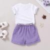 imageYOUNGER TREE Toddler Baby Girls Clothes Watermelon Tshirt  Linen Shorts with Belt Cute Summer Short SetMermaid
