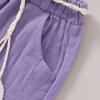 imageYOUNGER TREE Toddler Baby Girls Clothes Watermelon Tshirt  Linen Shorts with Belt Cute Summer Short SetMermaid