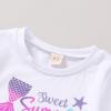 imageYOUNGER TREE Toddler Baby Girls Clothes Watermelon Tshirt  Linen Shorts with Belt Cute Summer Short SetMermaid