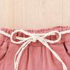 imageYOUNGER TREE Toddler Baby Girls Clothes Watermelon Tshirt  Linen Shorts with Belt Cute Summer Short SetPink
