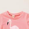 imageYOUNGER TREE Toddler Baby Girls Clothes Watermelon Tshirt  Linen Shorts with Belt Cute Summer Short SetPinkflamingo