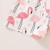 imageYOUNGER TREE Toddler Baby Girls Clothes Watermelon Tshirt  Linen Shorts with Belt Cute Summer Short SetPinkflamingo