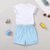 imageYOUNGER TREE Toddler Baby Girls Clothes Watermelon Tshirt  Linen Shorts with Belt Cute Summer Short SetPopsicles