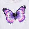 imageYOUNGER TREE Toddler Baby Girls Clothes Watermelon Tshirt  Linen Shorts with Belt Cute Summer Short SetPurple Butterfly