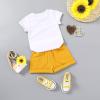 imageYOUNGER TREE Toddler Baby Girls Clothes Watermelon Tshirt  Linen Shorts with Belt Cute Summer Short SetSunflower