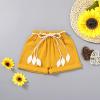 imageYOUNGER TREE Toddler Baby Girls Clothes Watermelon Tshirt  Linen Shorts with Belt Cute Summer Short SetSunflower