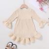 imageYOUNGER TREE Toddler Baby Girls Fall Clothing Solid Cotton Pit Irregular Skirt Winter Dress Long Sleeve Skirt OutfitsApricot