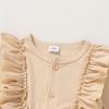 imageYOUNGER TREE Toddler Baby Girls Fall Clothing Solid Cotton Pit Irregular Skirt Winter Dress Long Sleeve Skirt OutfitsBeige