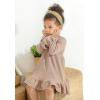 imageYOUNGER TREE Toddler Baby Girls Fall Clothing Solid Cotton Pit Irregular Skirt Winter Dress Long Sleeve Skirt OutfitsBrown