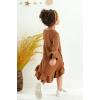 imageYOUNGER TREE Toddler Baby Girls Fall Clothing Solid Cotton Pit Irregular Skirt Winter Dress Long Sleeve Skirt OutfitsCaramel