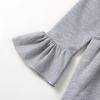 imageYOUNGER TREE Toddler Baby Girls Fall Clothing Solid Cotton Pit Irregular Skirt Winter Dress Long Sleeve Skirt OutfitsGray