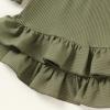 imageYOUNGER TREE Toddler Baby Girls Fall Clothing Solid Cotton Pit Irregular Skirt Winter Dress Long Sleeve Skirt OutfitsGreen