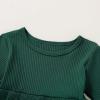 imageYOUNGER TREE Toddler Baby Girls Fall Clothing Solid Cotton Pit Irregular Skirt Winter Dress Long Sleeve Skirt OutfitsLarch Green