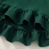 imageYOUNGER TREE Toddler Baby Girls Fall Clothing Solid Cotton Pit Irregular Skirt Winter Dress Long Sleeve Skirt OutfitsLarch Green