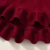 imageYOUNGER TREE Toddler Baby Girls Fall Clothing Solid Cotton Pit Irregular Skirt Winter Dress Long Sleeve Skirt OutfitsMaroon