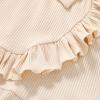imageYOUNGER TREE Toddler Baby Girls Fall Clothing Solid Cotton Pit Irregular Skirt Winter Dress Long Sleeve Skirt OutfitsRufflebeige