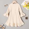 imageYOUNGER TREE Toddler Baby Girls Fall Clothing Solid Cotton Pit Irregular Skirt Winter Dress Long Sleeve Skirt OutfitsRufflebeige