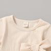 imageYOUNGER TREE Toddler Baby Girls Fall Clothing Solid Cotton Pit Irregular Skirt Winter Dress Long Sleeve Skirt OutfitsRufflebeige