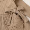 imageYOUNGER TREE Toddler Baby Girls Fall Clothing Solid Cotton Pit Irregular Skirt Winter Dress Long Sleeve Skirt OutfitsRufflebrown