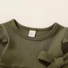 imageYOUNGER TREE Toddler Baby Girls Fall Clothing Solid Cotton Pit Irregular Skirt Winter Dress Long Sleeve Skirt OutfitsRufflegreen