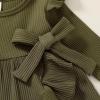 imageYOUNGER TREE Toddler Baby Girls Fall Clothing Solid Cotton Pit Irregular Skirt Winter Dress Long Sleeve Skirt OutfitsRufflegreen