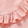 imageYOUNGER TREE Toddler Baby Girls Fall Clothing Solid Cotton Pit Irregular Skirt Winter Dress Long Sleeve Skirt OutfitsRufflepink