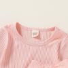 imageYOUNGER TREE Toddler Baby Girls Fall Clothing Solid Cotton Pit Irregular Skirt Winter Dress Long Sleeve Skirt OutfitsRufflepink