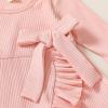 imageYOUNGER TREE Toddler Baby Girls Fall Clothing Solid Cotton Pit Irregular Skirt Winter Dress Long Sleeve Skirt OutfitsRufflepink