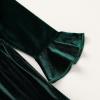 imageYOUNGER TREE Toddler Baby Girls Fall Clothing Solid Cotton Pit Irregular Skirt Winter Dress Long Sleeve Skirt OutfitsVelvet Green