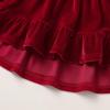 imageYOUNGER TREE Toddler Baby Girls Fall Clothing Solid Cotton Pit Irregular Skirt Winter Dress Long Sleeve Skirt OutfitsVelvet Red