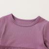 imageYOUNGER TREE Toddler Baby Girls Fall Clothing Solid Cotton Pit Irregular Skirt Winter Dress Long Sleeve Skirt OutfitsViolet
