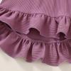 imageYOUNGER TREE Toddler Baby Girls Fall Clothing Solid Cotton Pit Irregular Skirt Winter Dress Long Sleeve Skirt OutfitsViolet