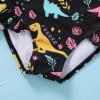 imageYOUNGER TREE Toddler Baby Girls Swimsuit Infant One Piece Bathing Suits Cute Dinosaur Beach Wear Sunsuit Ruffle SwimwearBlack